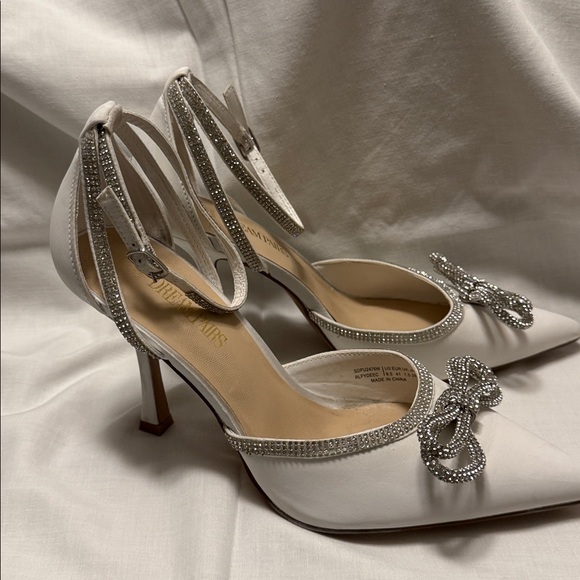 Elegant White and Silver Women's Heels dream Paris size 9.5 - Picture 5 of 6